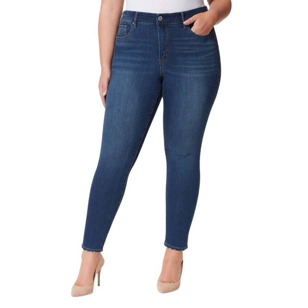 NWT Jessica Simpson Adored Curvy High Rise Ankle Skinny Jeans Mia Blue 16W